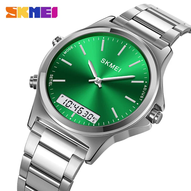 Skmei 2120 - Electronic Luminous 30m Waterproof - SilverGreen